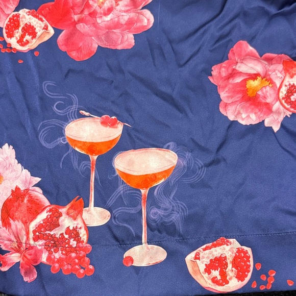 Soma Floral Robe - Navy and Pink - Picture 8 of 8